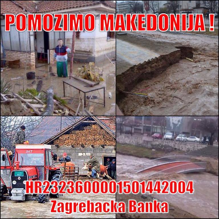 Humanitarna pomoć za poplavljene u Makedoniji!