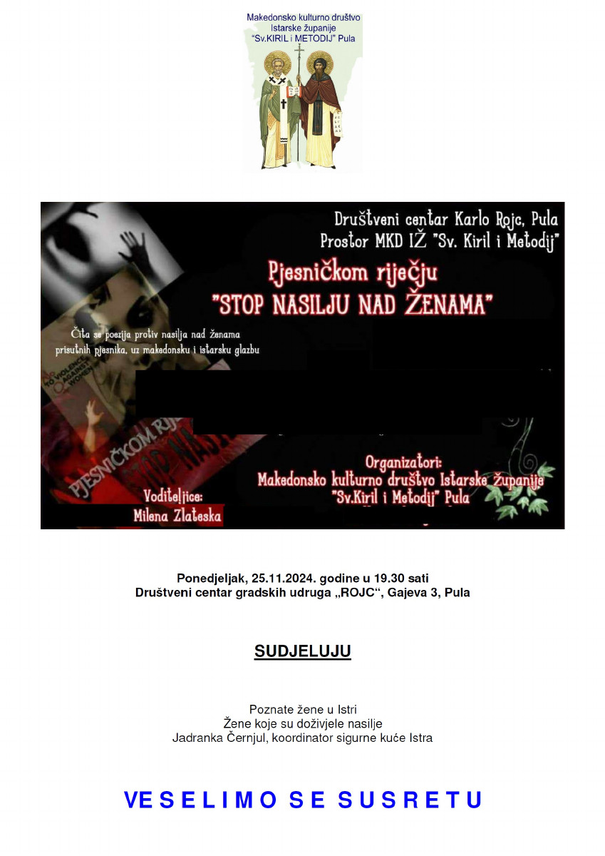 Pozivnica Stop Nasilju Nad enama Pula Zajednica Makedonaca U Pozivnica Stop Nasilju Nad enama Pula Zajednica Makedonaca U